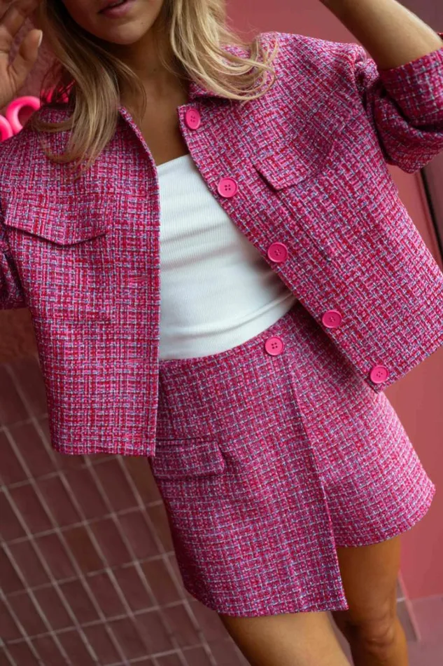 Women039s Clothing Jackets Easy Clothes Pink Tweed Joao Jacket Women039s Clothing Jackets Easy Clothes Pink Tweed Joao Jacket