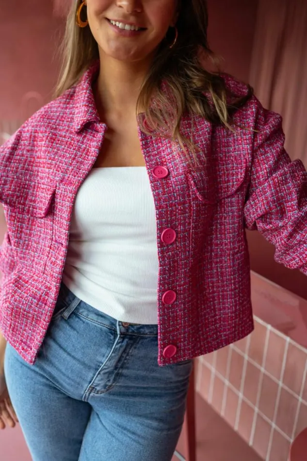 Women039s Clothing Jackets Easy Clothes Pink Tweed Joao Jacket Women039s Clothing Jackets Easy Clothes Pink Tweed Joao Jacket