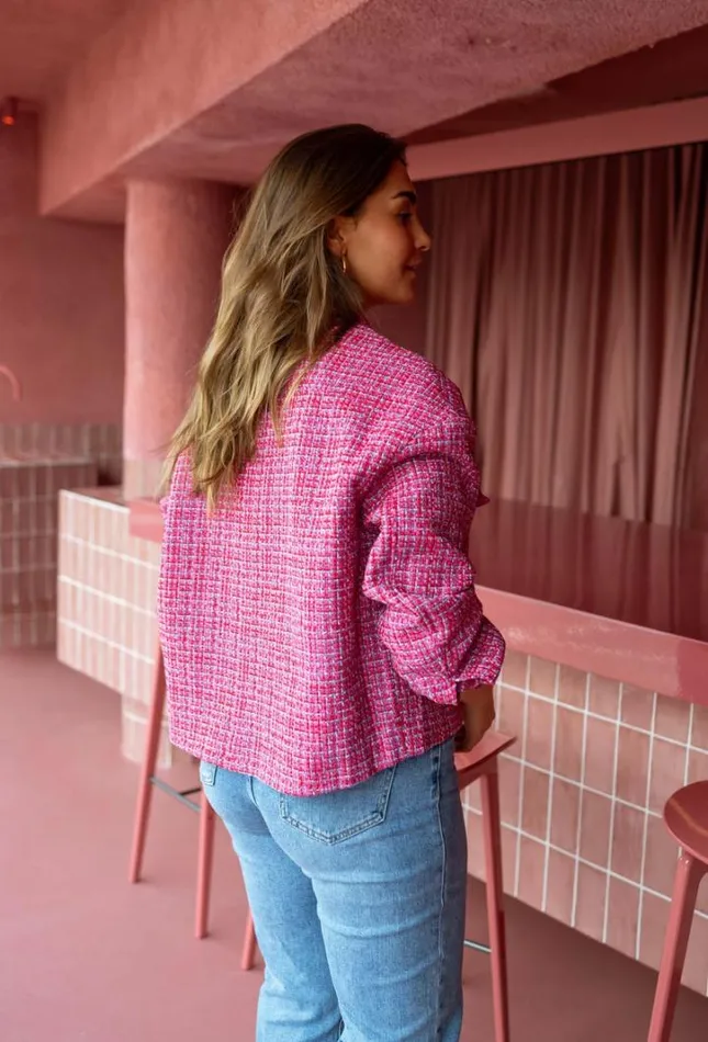Women039s Clothing Jackets Easy Clothes Pink Tweed Joao Jacket Women039s Clothing Jackets Easy Clothes Pink Tweed Joao Jacket