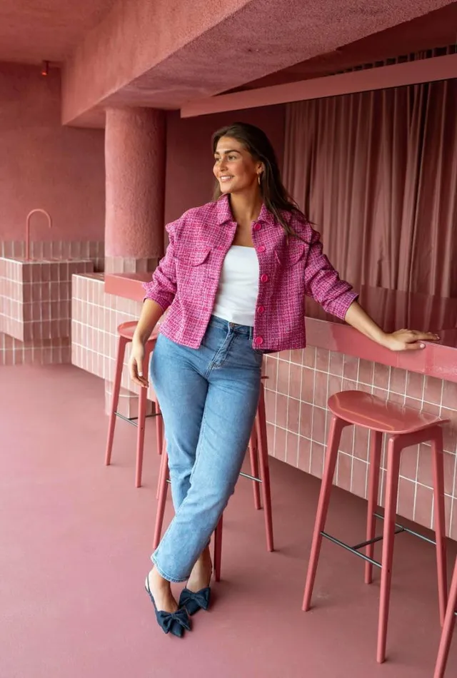Women039s Clothing Jackets Easy Clothes Pink Tweed Joao Jacket Women039s Clothing Jackets Easy Clothes Pink Tweed Joao Jacket