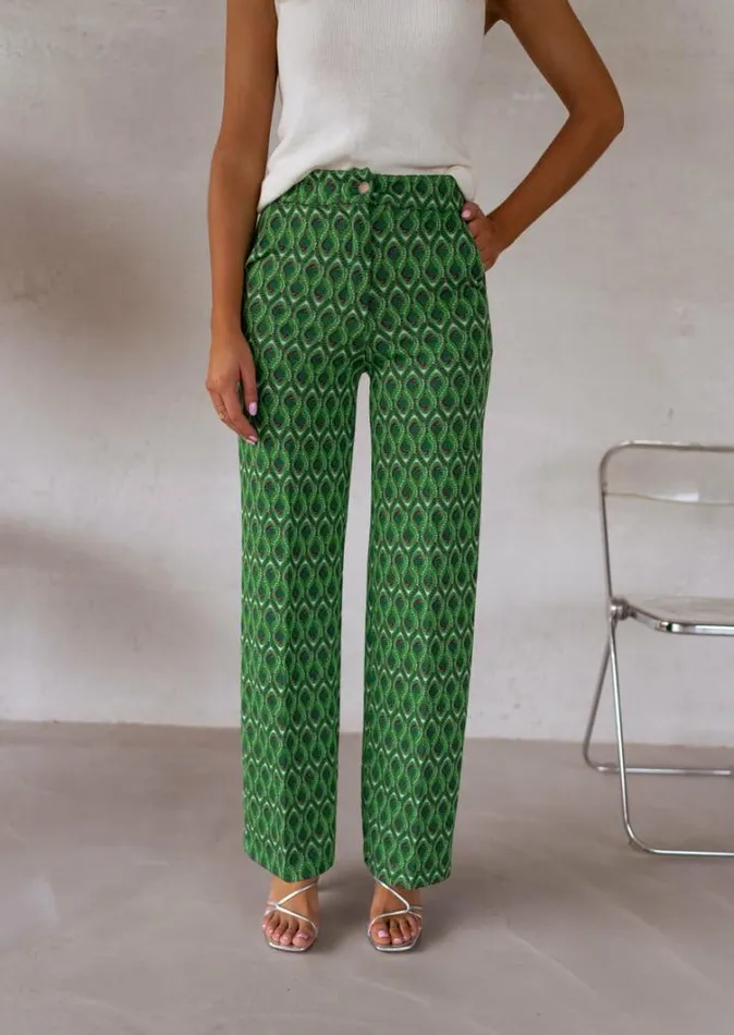 Women039s Clothing Pants and Jeans Easy Clothes Green Patterned Peter Pants
