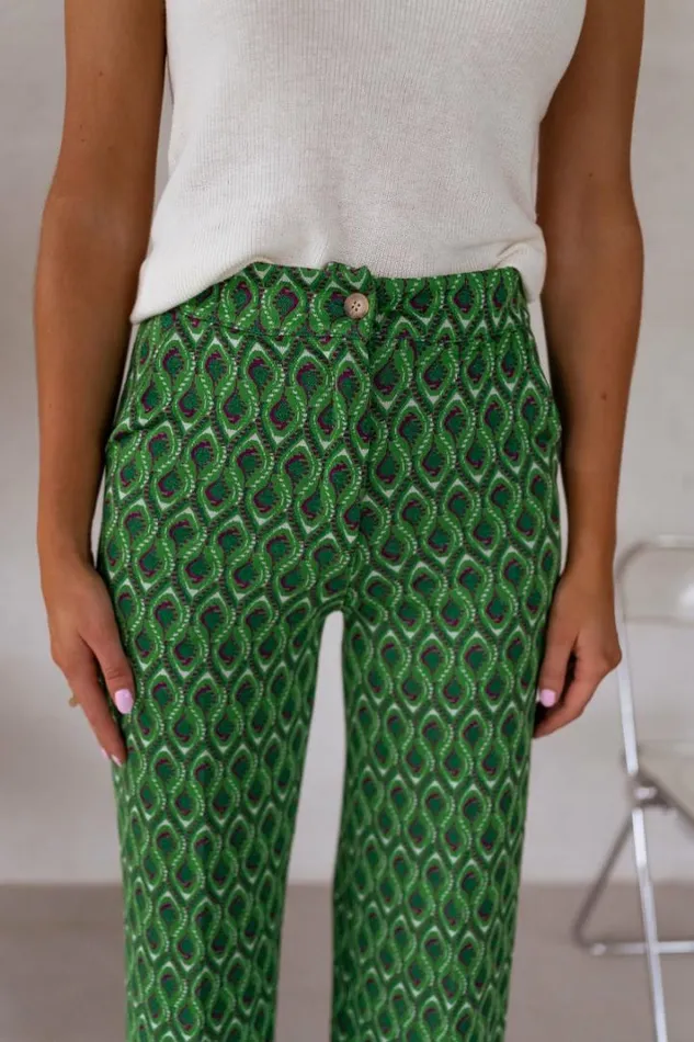 Women039s Clothing Pants and Jeans Easy Clothes Green Patterned Peter Pants