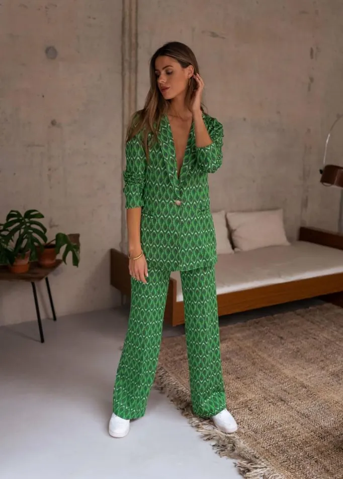 Women039s Clothing Pants and Jeans Easy Clothes Green Patterned Peter Pants