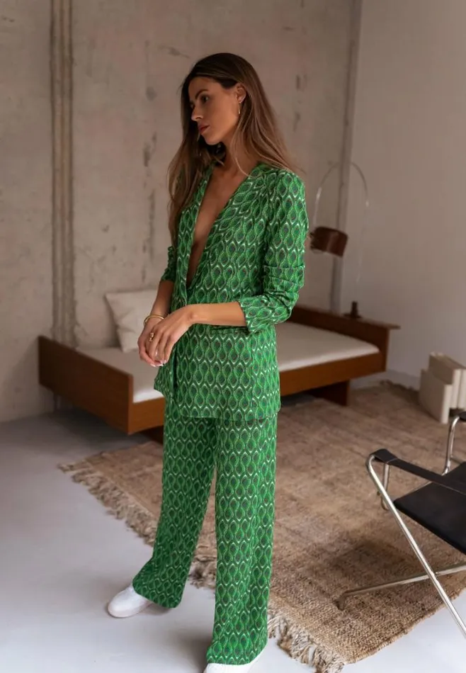 Women039s Clothing Pants and Jeans Easy Clothes Green Patterned Peter Pants