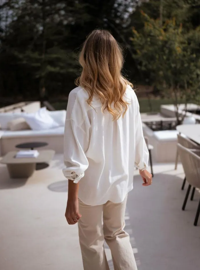 Women039s Clothing Shirts Easy Clothes Ecru Blanca Linen Shirt Ecru