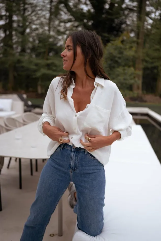 Women039s Clothing Shirts Easy Clothes Ecru Blanca Linen Shirt Ecru