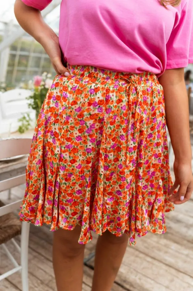 Women039s Clothing Skirts Easy Clothes Orange Floral Henley Skirt Women039s Clothing Skirts Easy Clothes Orange Floral Henley Skirt