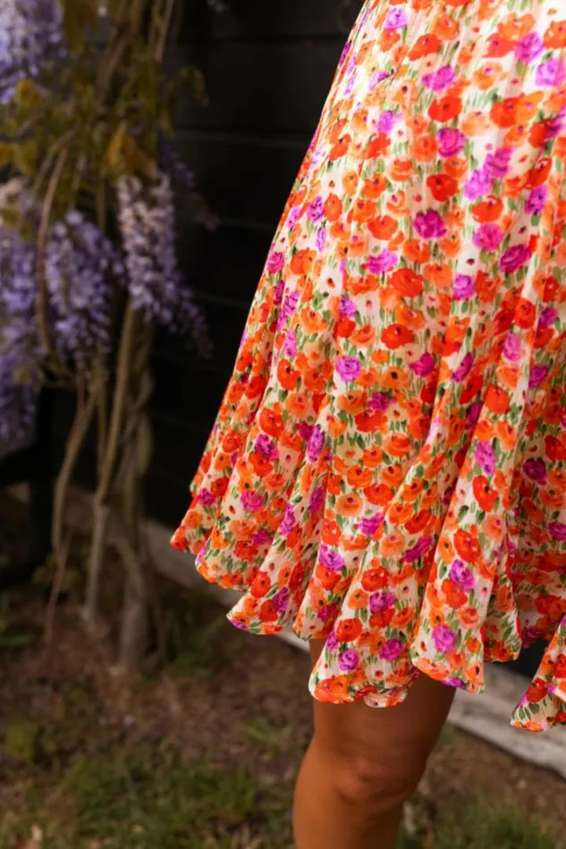 Women039s Clothing Skirts Easy Clothes Orange Floral Henley Skirt Women039s Clothing Skirts Easy Clothes Orange Floral Henley Skirt