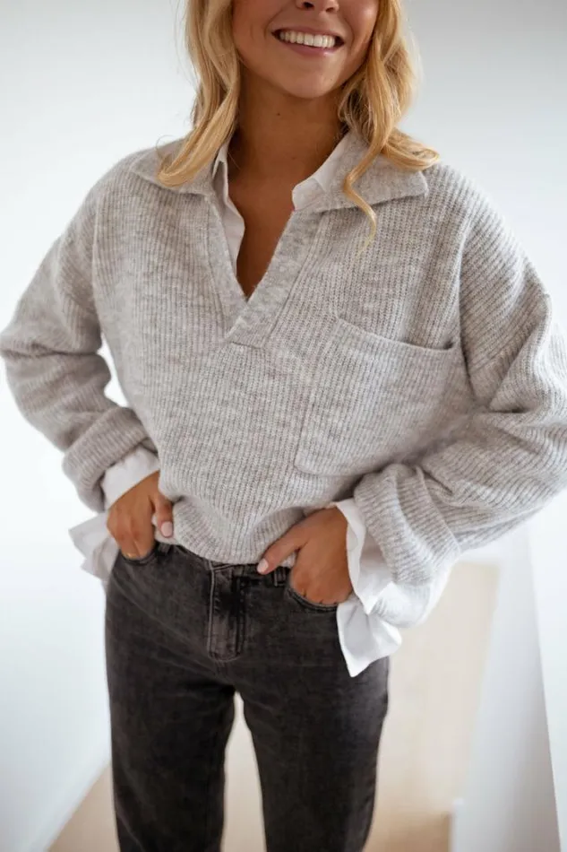 Women039s Clothing Sweaters Easy Clothes Light Grey Elmia Sweater