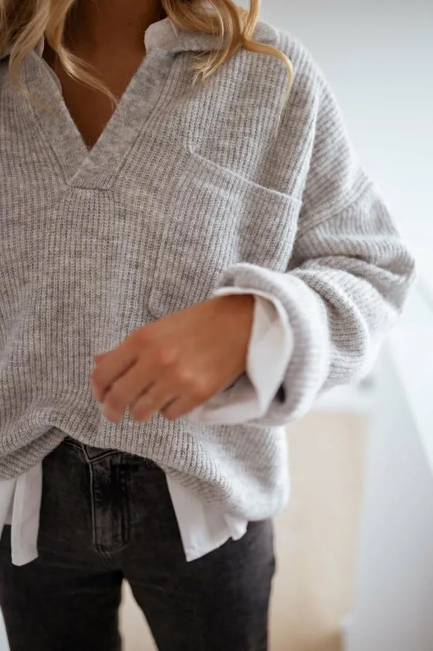 Women039s Clothing Sweaters Easy Clothes Light Grey Elmia Sweater