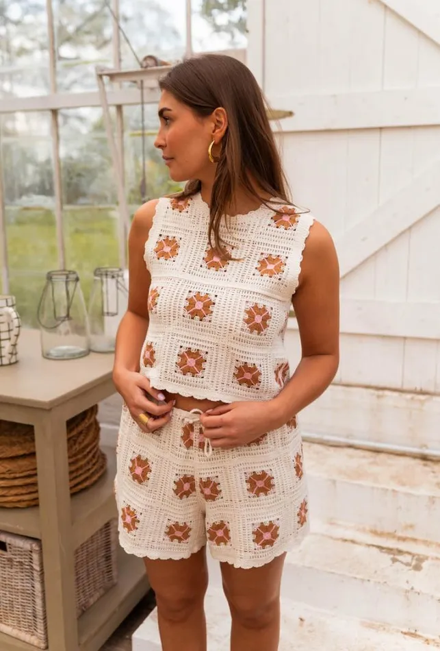Women039s Clothing Tops Easy Clothes Ecru Crochet Bria Set