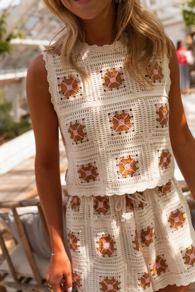 Women039s Clothing Tops Easy Clothes Ecru Crochet Bria Set