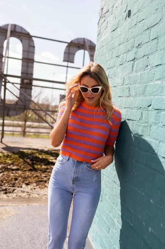 Women039s Clothing Tops Easy Clothes Orange And Purple Inya Crochet Top Women039s Clothing Tops Easy Clothes Orange And Purple Inya Crochet Top