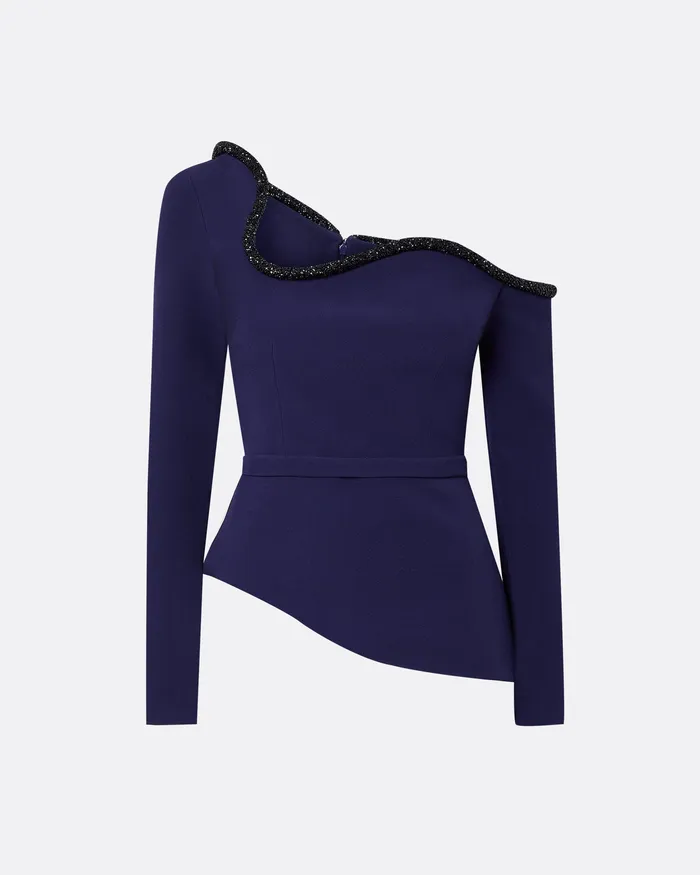 Women Aime Azurite Blue Top Azurite Blue Tops Safiyaa