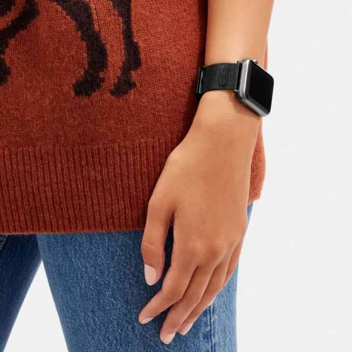 Women Apple Watch Strap 42 Mm And 44 Mm Black Coach Watches