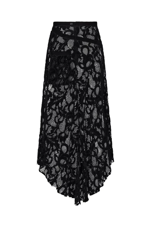 Women Asymmetrical Skirt In Velvet Lace Black Black Sonia Rykiel Skirts