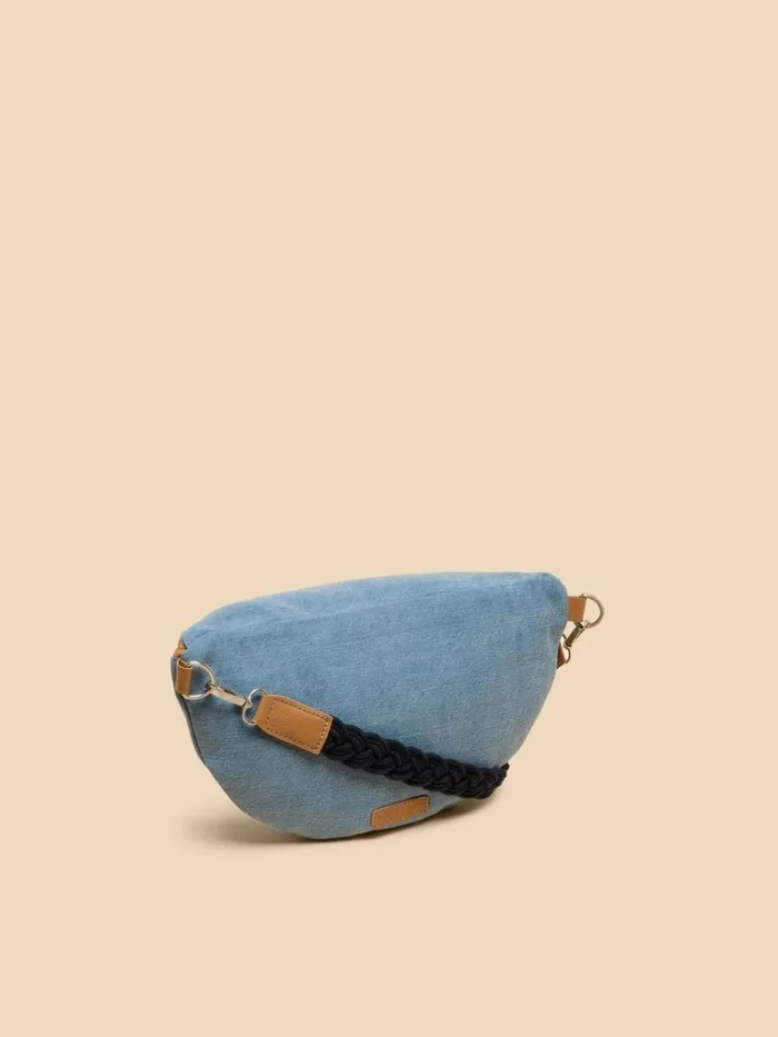 Women BAGS and PURSES White Stuff Sebby Canvas Sling Bag Chambray Blue