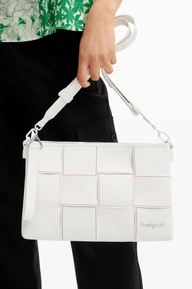 Women Bags Desigual Braided Crossbody Bag M With Topstitching