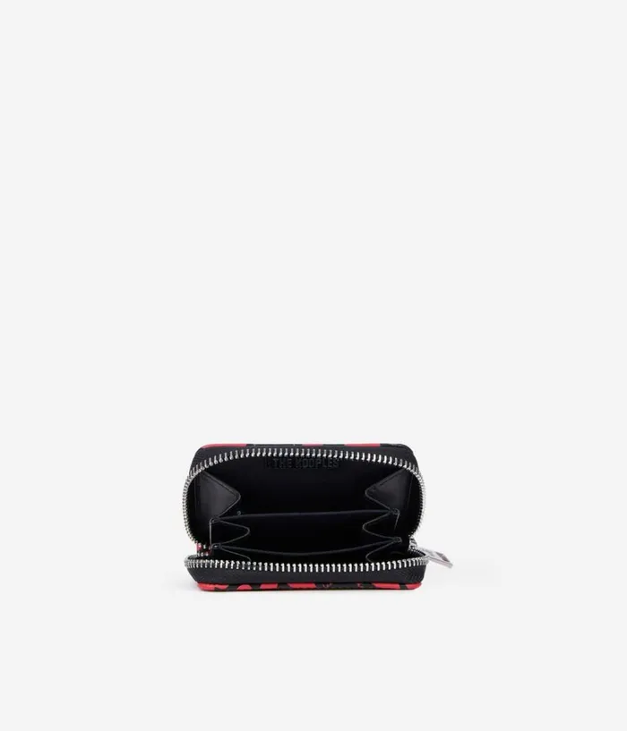 Women Bags THE KOOPLES Black Leather Coin Purse With Hearts Print Women Bags THE KOOPLES Black Leather Coin Purse With Hearts Print