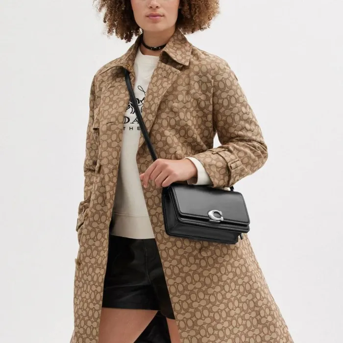 Women Bandit Shoulder Bag Silverblack Coach Shoulder Bags and Hobos