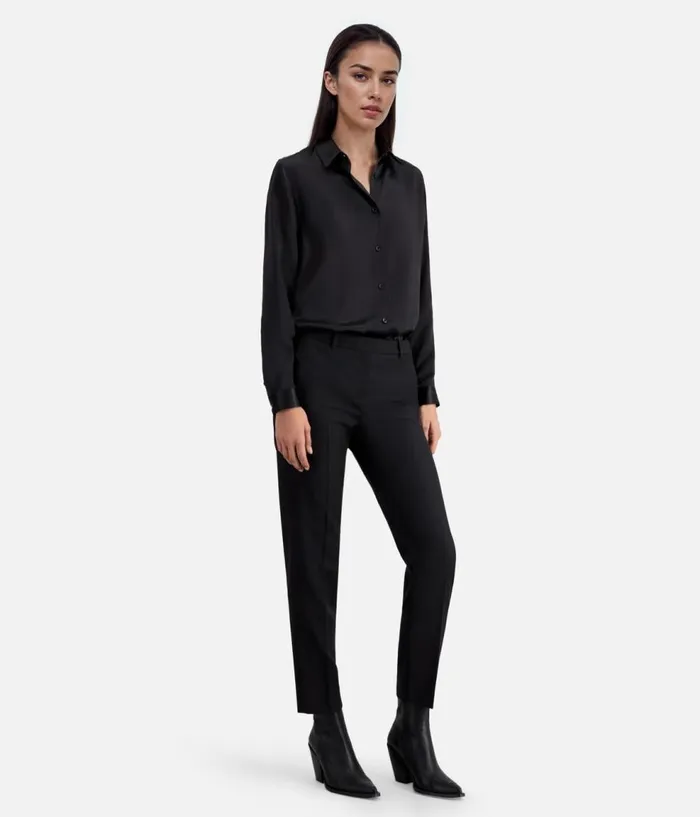 Women Blazers and Suits THE KOOPLES Black Wool Suit Pants Tailored Cut Women Blazers and Suits THE KOOPLES Black Wool Suit Pants Tailored Cut