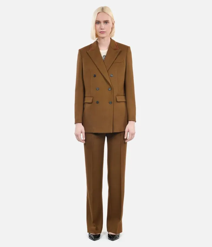 Women Blazers and Suits THE KOOPLES Loosefitting Brown Suit Trousers