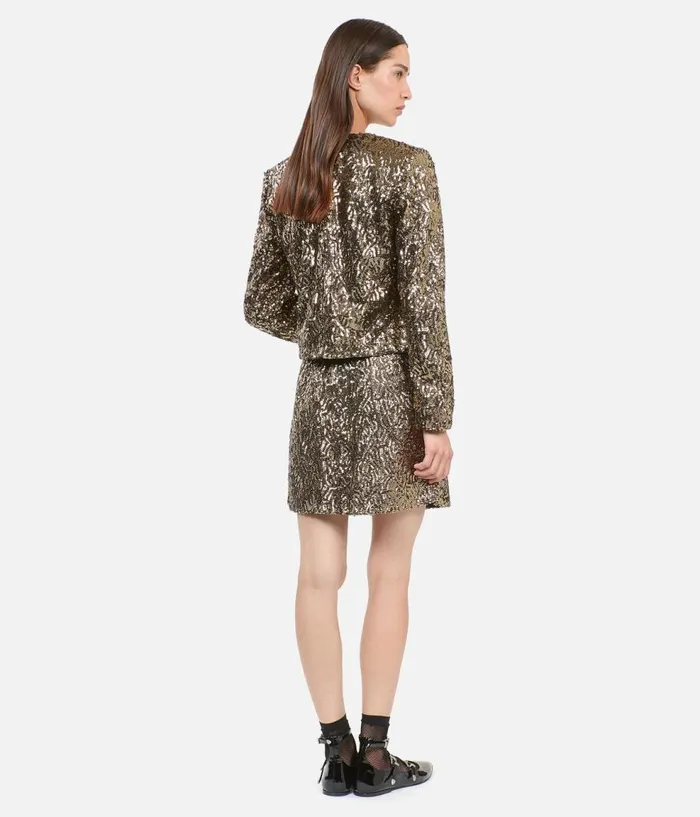 Women Blazers and Suits THE KOOPLES Short Jacket With Golden Sequins Women Blazers and Suits THE KOOPLES Short Jacket With Golden Sequins
