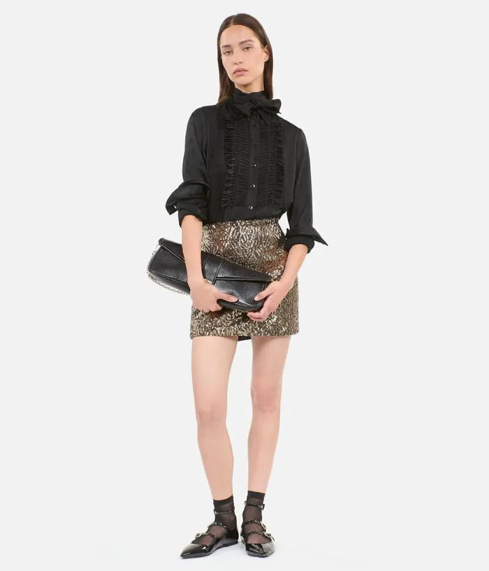 Women Blouses and Shirts THE KOOPLES Black Jacquard Shirt