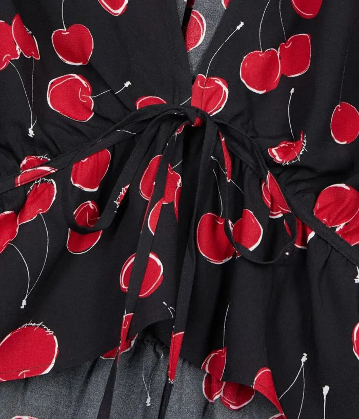 Women Blouses and Shirts THE KOOPLES Printed Cropped Top With Ruffles Women Blouses and Shirts THE KOOPLES Printed Cropped Top With Ruffles