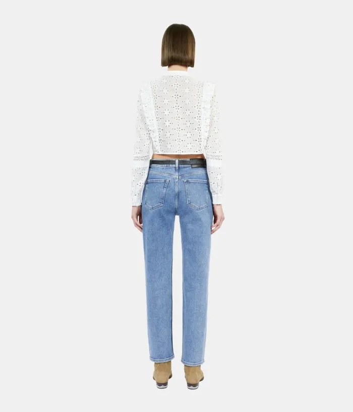 Women Blouses and Shirts THE KOOPLES White Shirt With English Embroidery Women Blouses and Shirts THE KOOPLES White Shirt With English Embroidery