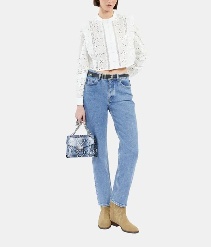 Women Blouses and Shirts THE KOOPLES White Shirt With English Embroidery Women Blouses and Shirts THE KOOPLES White Shirt With English Embroidery