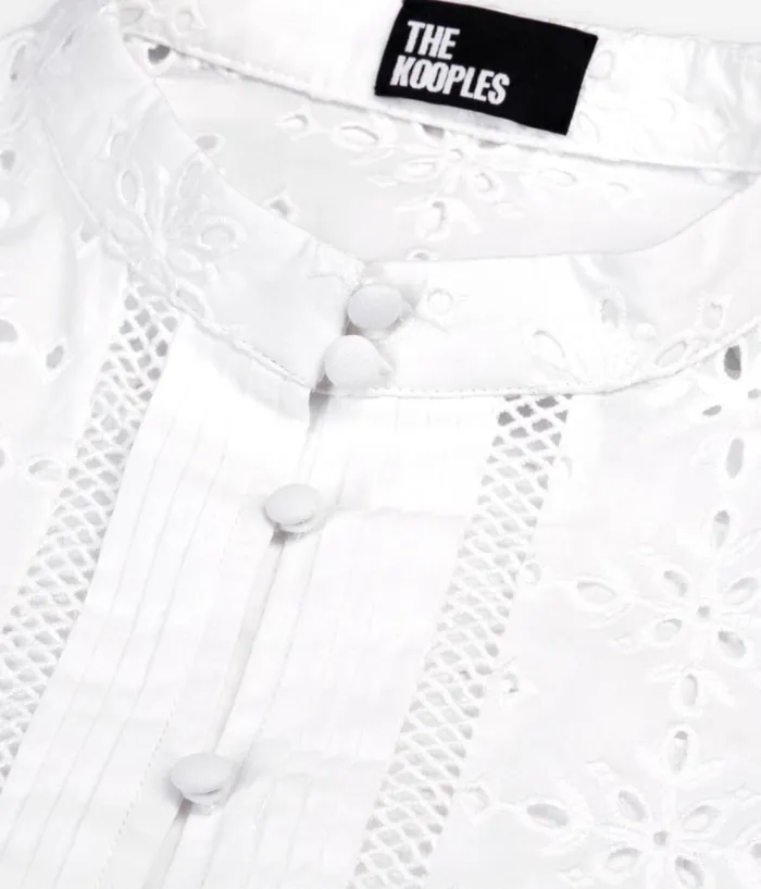 Women Blouses and Shirts THE KOOPLES White Shirt With English Embroidery Women Blouses and Shirts THE KOOPLES White Shirt With English Embroidery