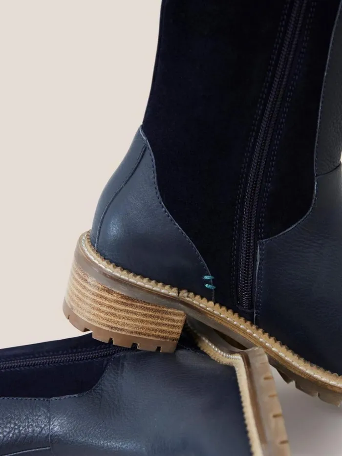Women BOOTS White Stuff Leather Serena Knee High Boot Dark Navy Women BOOTS White Stuff Leather Serena Knee High Boot Dark Navy