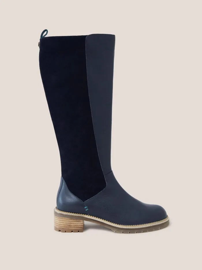 Women BOOTS White Stuff Leather Serena Knee High Boot Dark Navy Women BOOTS White Stuff Leather Serena Knee High Boot Dark Navy