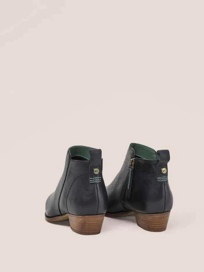 Women BOOTS White Stuff Willow Ankle Leather Boot Pure Black