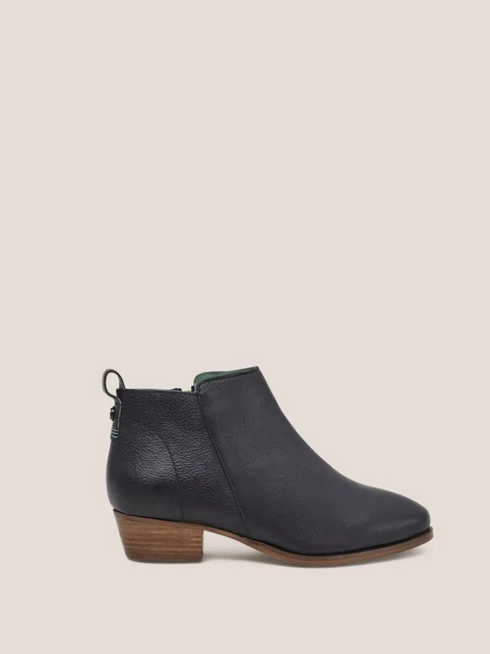 Women BOOTS White Stuff Willow Ankle Leather Boot Pure Black