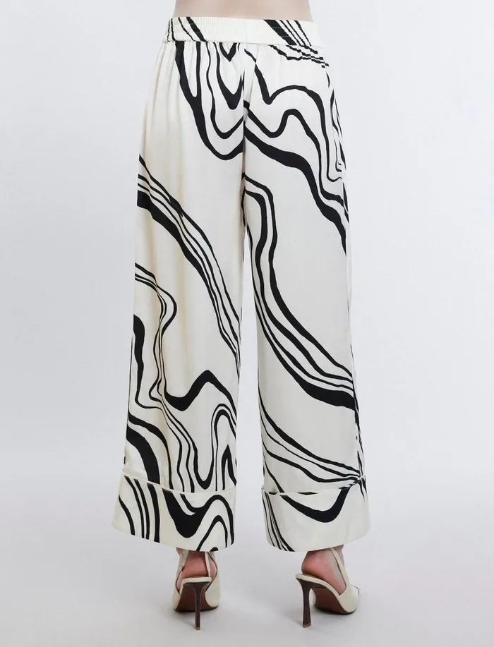 Women Bottoms BCBG Salome WideLeg Cropped Pant Gardenia Combo