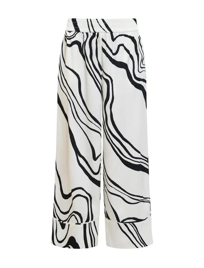 Women Bottoms BCBG Salome WideLeg Cropped Pant Gardenia Combo