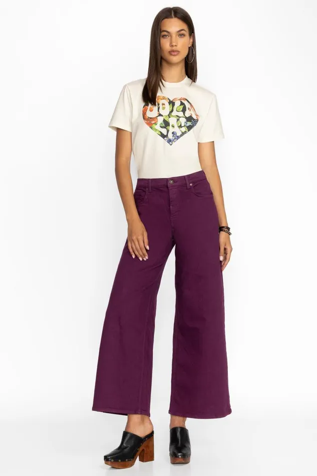 Women Bottoms Johnny Was MADEMOISELLE WIDE LEG JEAN Potent Purple