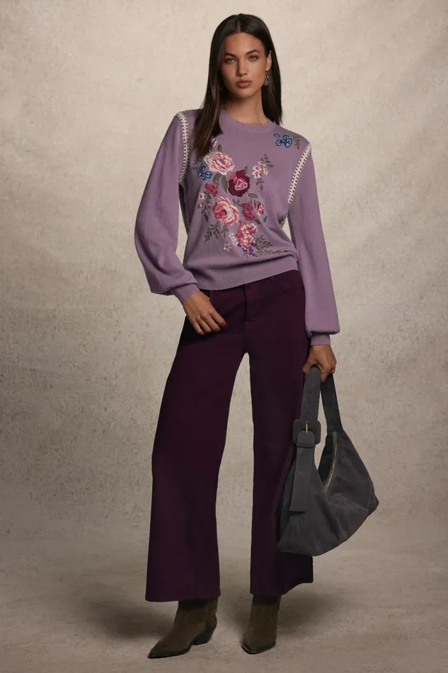 Women Bottoms Johnny Was MADEMOISELLE WIDE LEG JEAN Potent Purple Women Bottoms Johnny Was MADEMOISELLE WIDE LEG JEAN Potent Purple