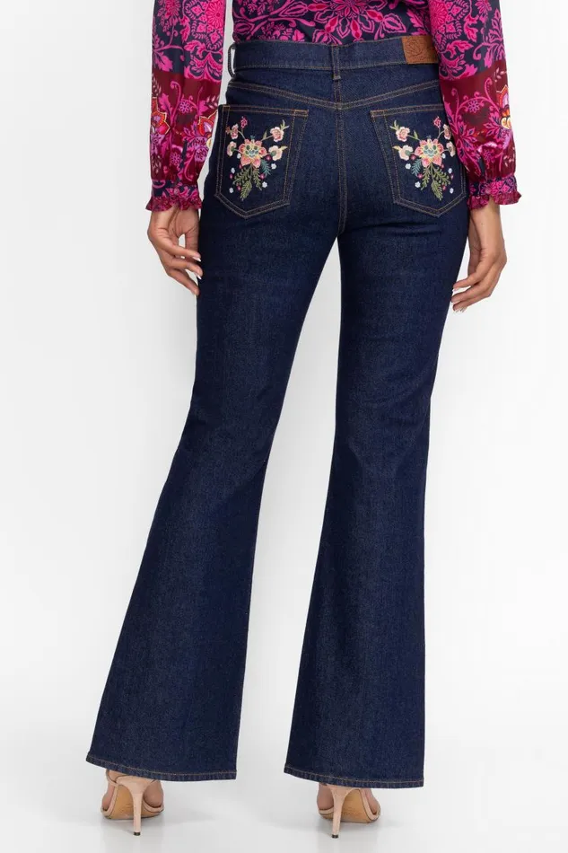 Women Bottoms Johnny Was THE FRONT SLIT JEAN Dark Wash Women Bottoms Johnny Was THE FRONT SLIT JEAN Dark Wash