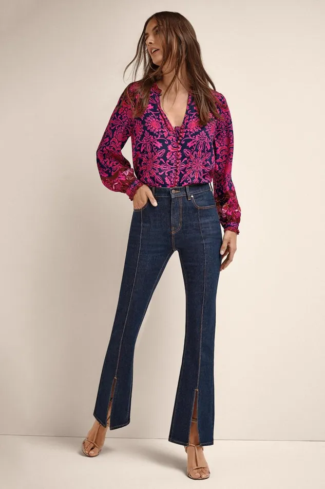 Women Bottoms Johnny Was THE FRONT SLIT JEAN Dark Wash Women Bottoms Johnny Was THE FRONT SLIT JEAN Dark Wash