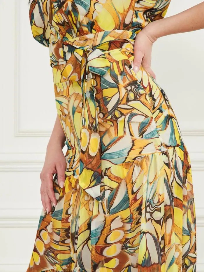 Women Bottoms Marciano Golden Wing Skirt Golden Wing Print