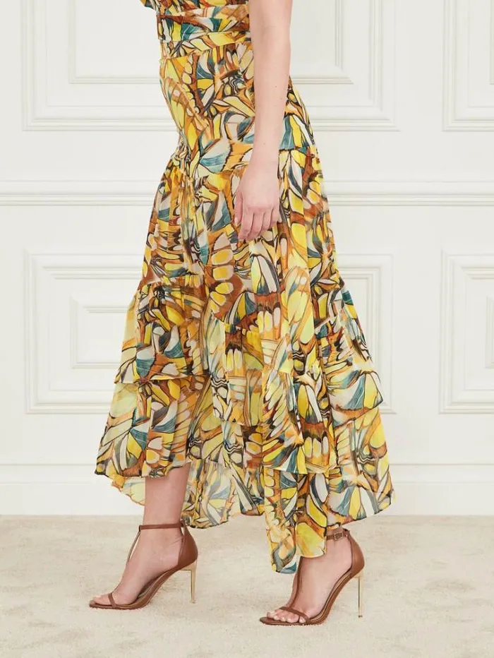Women Bottoms Marciano Golden Wing Skirt Golden Wing Print