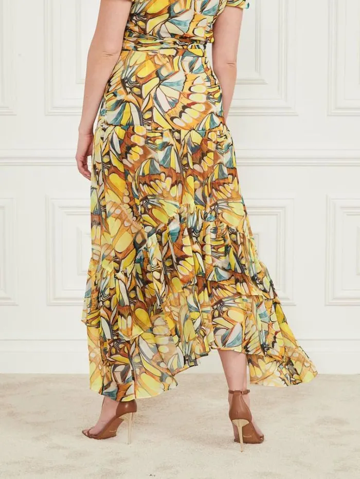 Women Bottoms Marciano Golden Wing Skirt Golden Wing Print