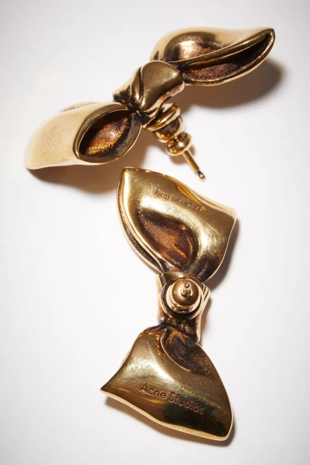 Women Bow Earrings Antique Gold Acne Studios Jewellery