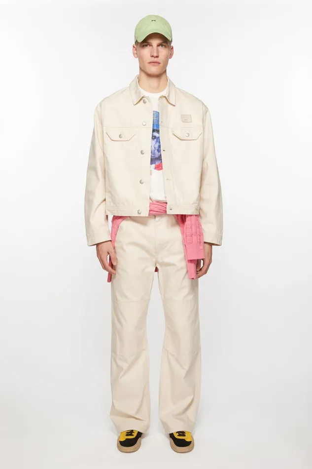 Women Canvas Jacket Oatmeal Melange Acne Studios Outerwear