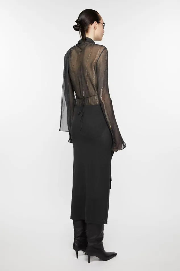 Women Cargo Mesh Skirt Anthracite Grey Acne Studios Skirts
