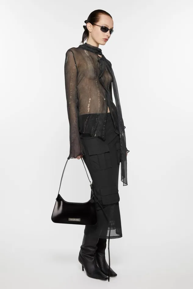 Women Cargo Mesh Skirt Anthracite Grey Acne Studios Skirts