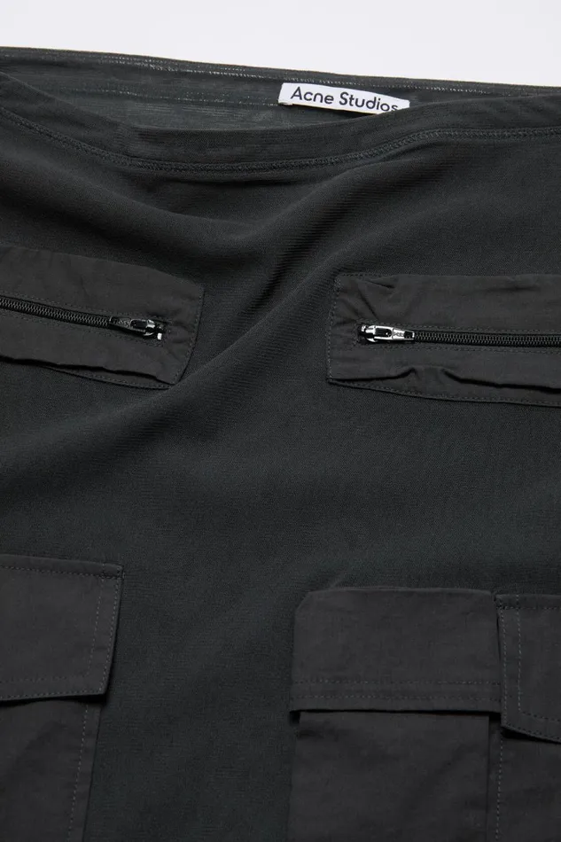 Women Cargo Mesh Skirt Anthracite Grey Acne Studios Skirts